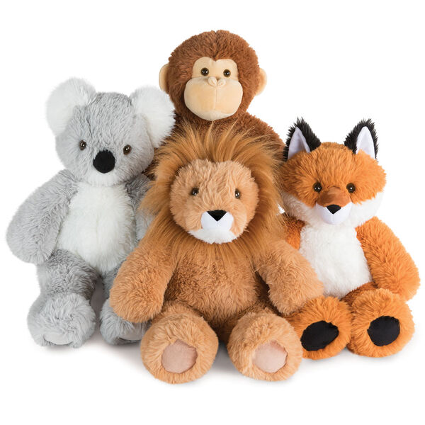 18" Oh So Soft Lion - Front view of seated 18" Monkey, 18" Fox, 18" Lion and 18" Koala image number 5