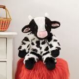 18" Oh So Soft Cow - Black and white Holstein cow in a bedroom scene image number 1