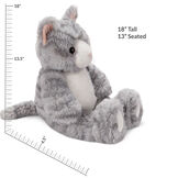 18" Oh So Soft Kitten - Front view of seated 18" gray striped kitten with white muzzle, belly and foot pads measuring 18 in or 45 cm tall when standing image number 2