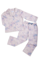 Classic Button-Front Unisex Kids Pajamas - Violet Tie Dye image number 2