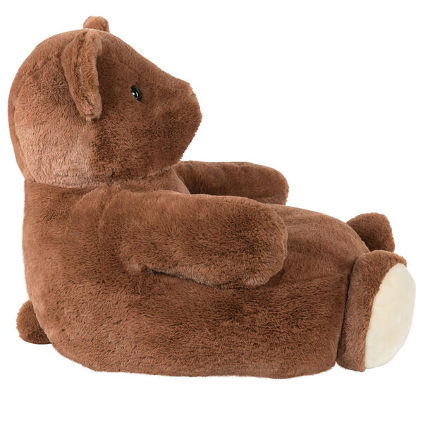 Bear Chair - Side view of Cinnamon brown plush chair with tan foot pads image number 2